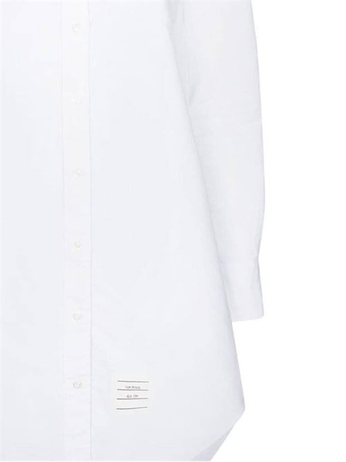 White cotton RWB-stripe mini shirtdress THOM BROWNE | FDS001E06177100